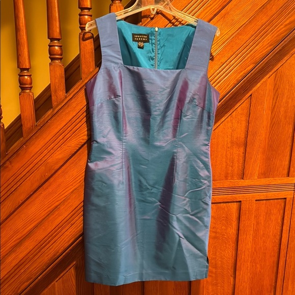 Stunning Spenser Jeremy Blue/Purple Sleeveless 100% Silk Dress - Picture 5 of 11